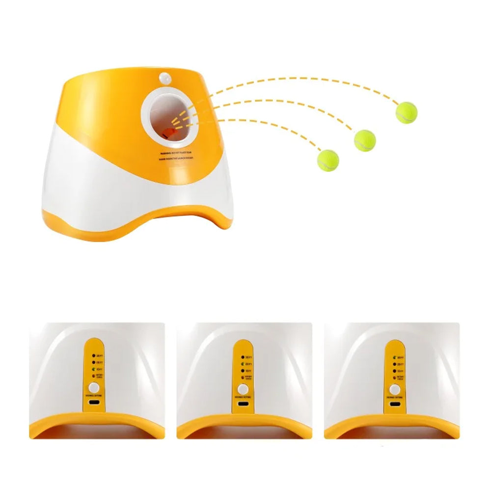 Automatic Ball Launcher Electric Interactive Ball Thrower Pet Dog Fetch Machine Orange