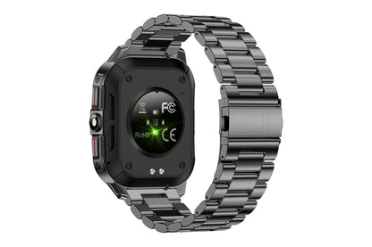 2.01inch Smartwatches with 100 Sports Modes Bluetooth Call Music Control for iPhone -Black metal strap