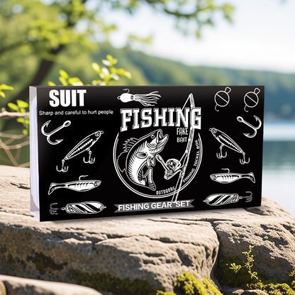 Bass Trout Salmon Fishing Lures Kit ¨C Baits & Tackle Fishing Accessories Set Black