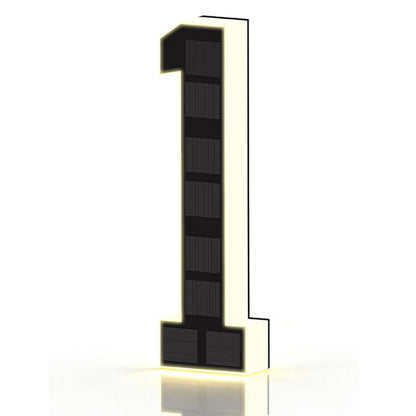 Solar Illuminated Address Sign with Light -Number 1