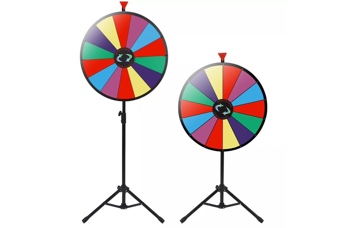 50cm Prize Wheel with Folding Tripod Stand 12 Slots Tabletop Spinning Whee