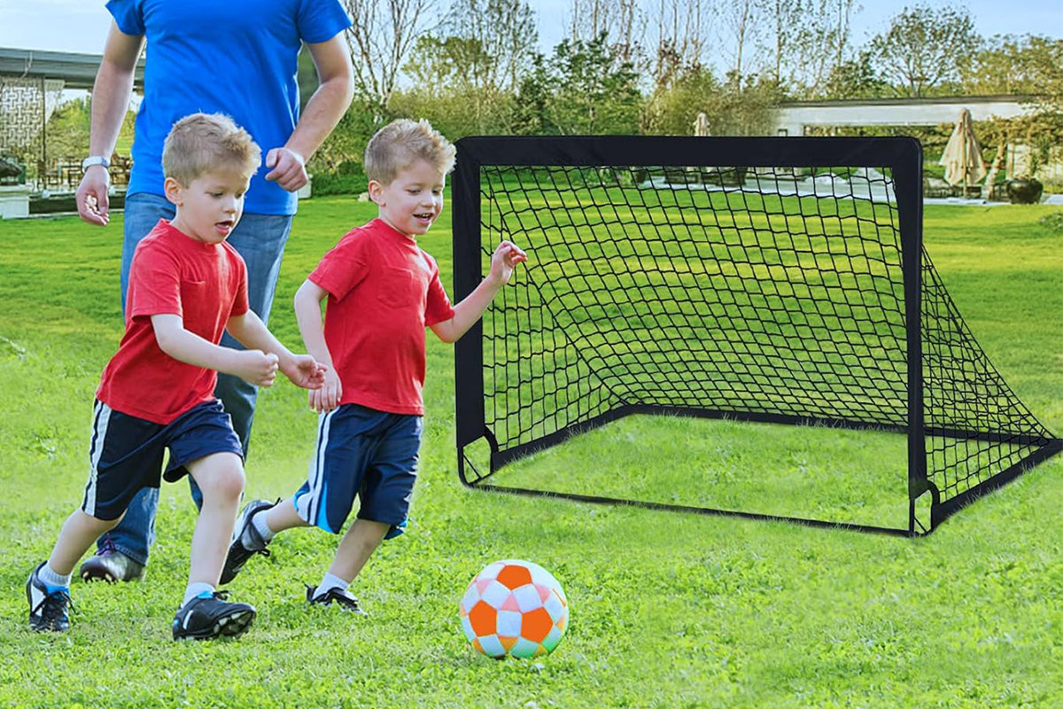 Soccer Goal Football Net Set Sports Training Practice Metal Frame