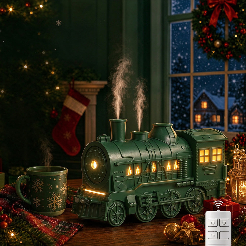 Ultrasonic Train Aromatherapy Diffuser 300ml Desktop Humidifier - Green