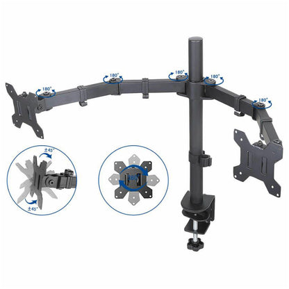Monitor Bracket Arm Desk Mount for Two 14-26 Inches Monitor Screens