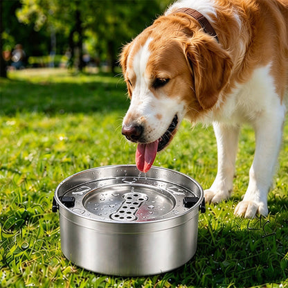 304 Stainless Steel Floating Pet Water and Food Bowl with Removable Plate