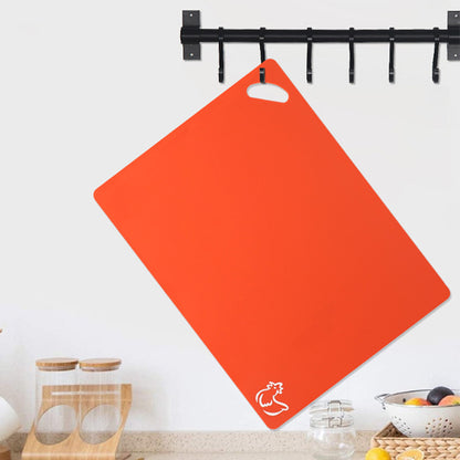 6 Pack Flexible Plastic Cutting Mats Non Slip Kitchen Cutting Boards Set with Food Icons