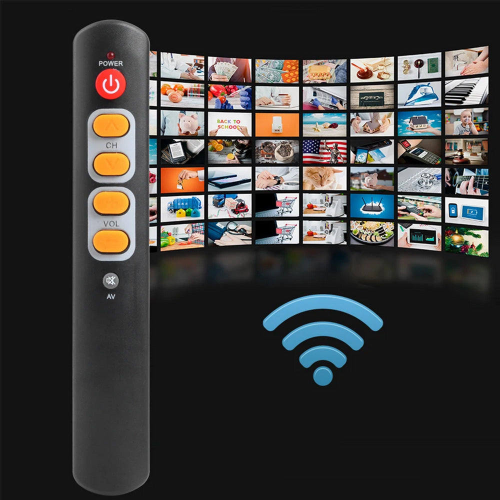 Universal Learning Remote Control for TV Soundbar Elderly Large Button 6 Key Simple-orange