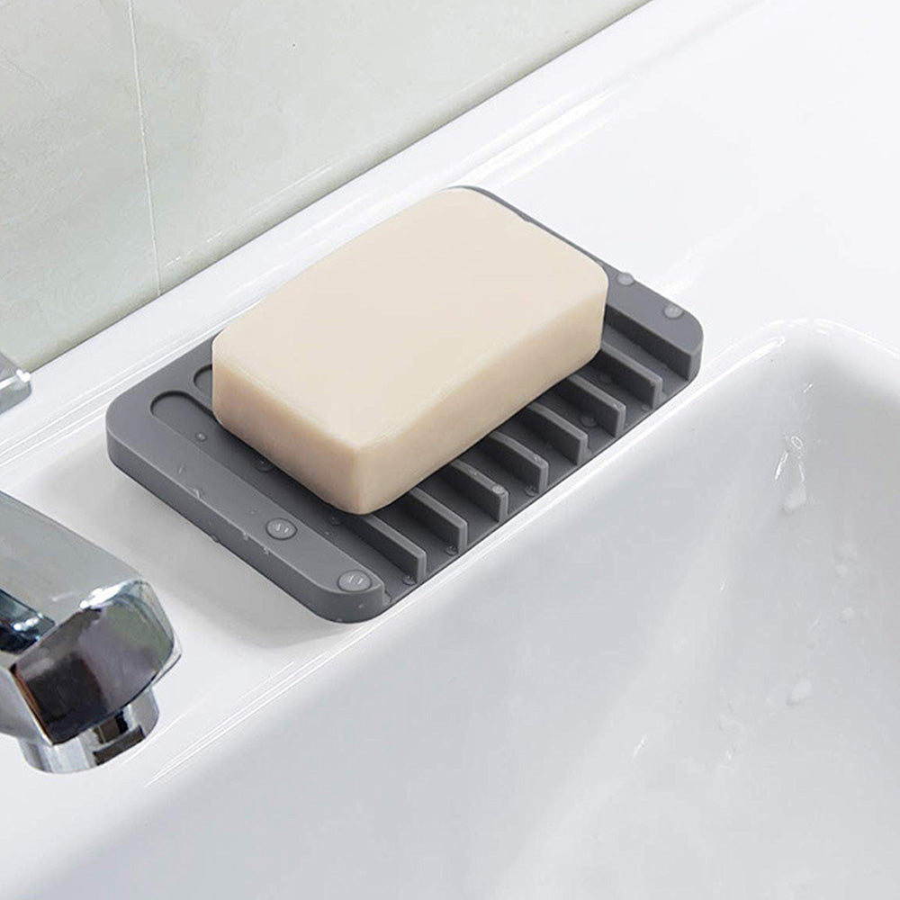 Self Draining Soap Dishes Silicone Soap Dish Bar Soap Holder Waterfall Drainer