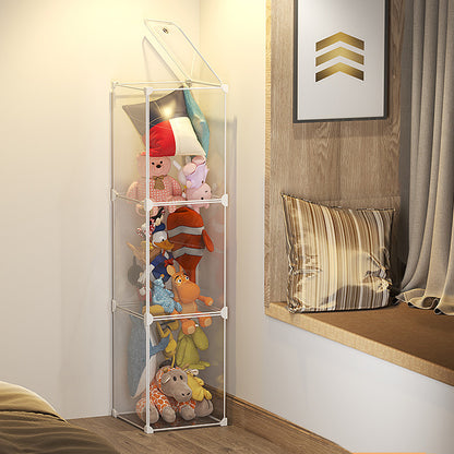 1-Layer Clear Plush Toys Organizer Bag Closet Storage Ideas for Dolls Teddies Figures