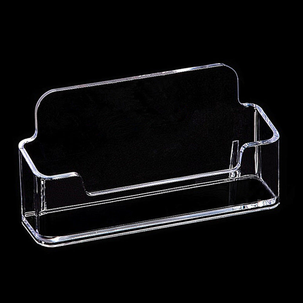 4Pcs Business Card Holder for Desk Clear Plastic Business Card Display Stand