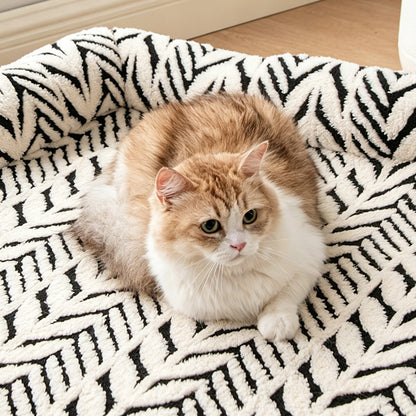 Thick Plush Non Slip Pet Mat-Black