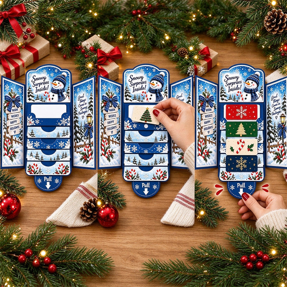 Waterfall Christmas Gift Card Booklet Christmas Gift Card Book for Adults - Snowman
