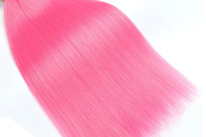 4Pcs Pre Stretched Hair Extensions Synthetic Hair Extension for Cosplay-Pink
