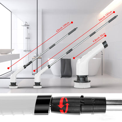 Cordless Electric Spin Scrubber Rechargeable Cleaning Brush with 7 Replaceable Brush Heads White