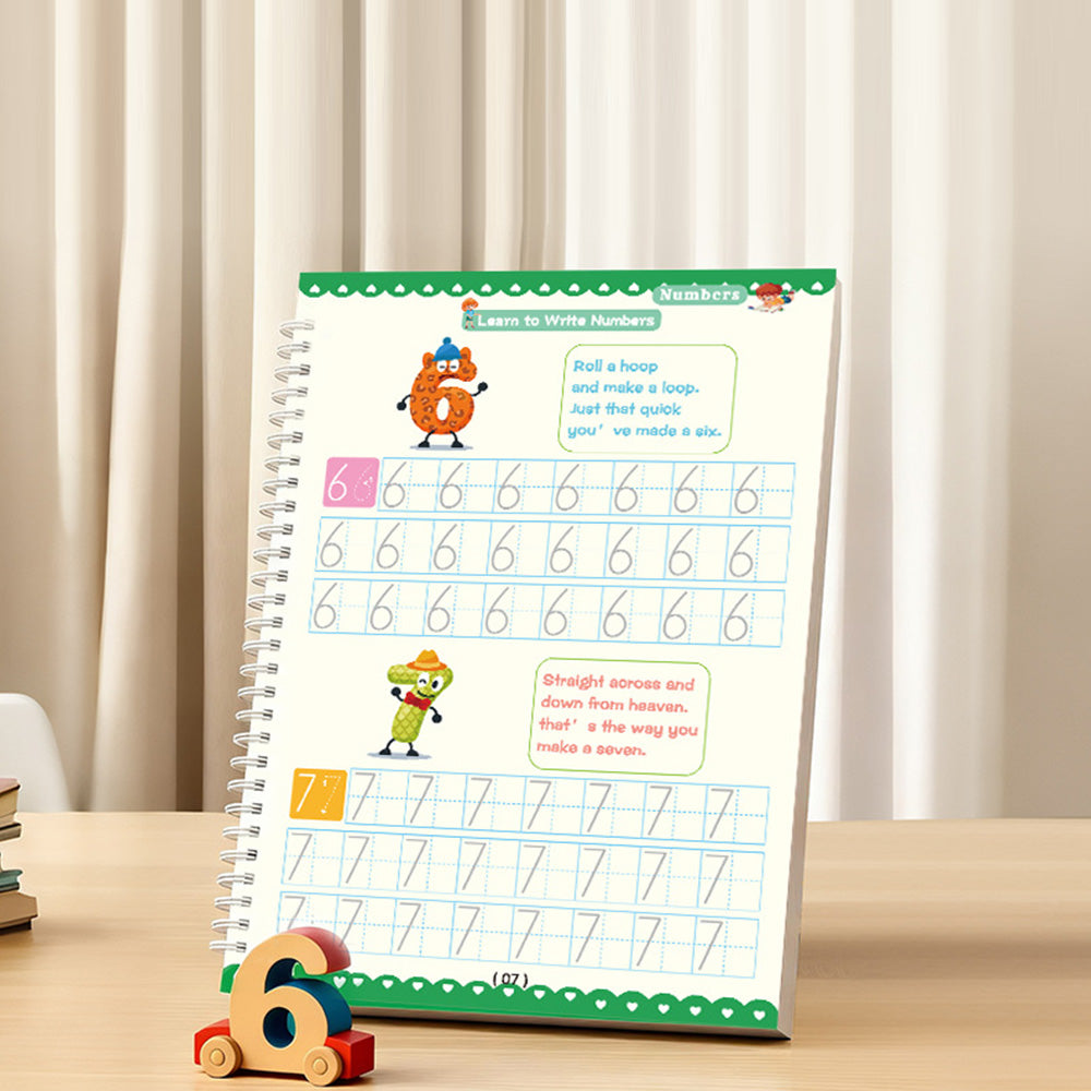 Magic Handwriting Practice Copybooks with Pens Reusable Grooved Books