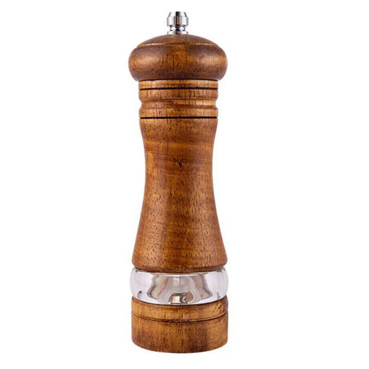 Manual Wooden Salt Grinder Adjustable Pepper Mill Shaker Brown