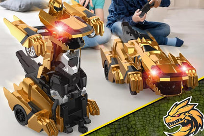 Dinosaur Transform Rc Cars 2.4Ghz Remote Control Car Transforming Robot-Yellow