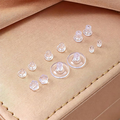 600Pcs Silicone Earring Backs Replacement Set with Storage Box and 6 Styles for Earrings