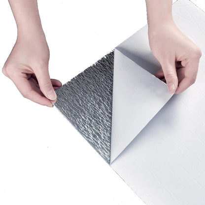 10Pcs Self Adhesive PVC Wall Tiles- Grey