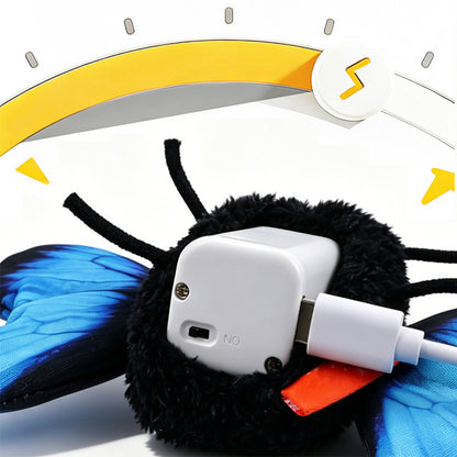 Electric Butterfly Cat Toy with Flapping Wings 3 Modes and Touch Activation - Blue