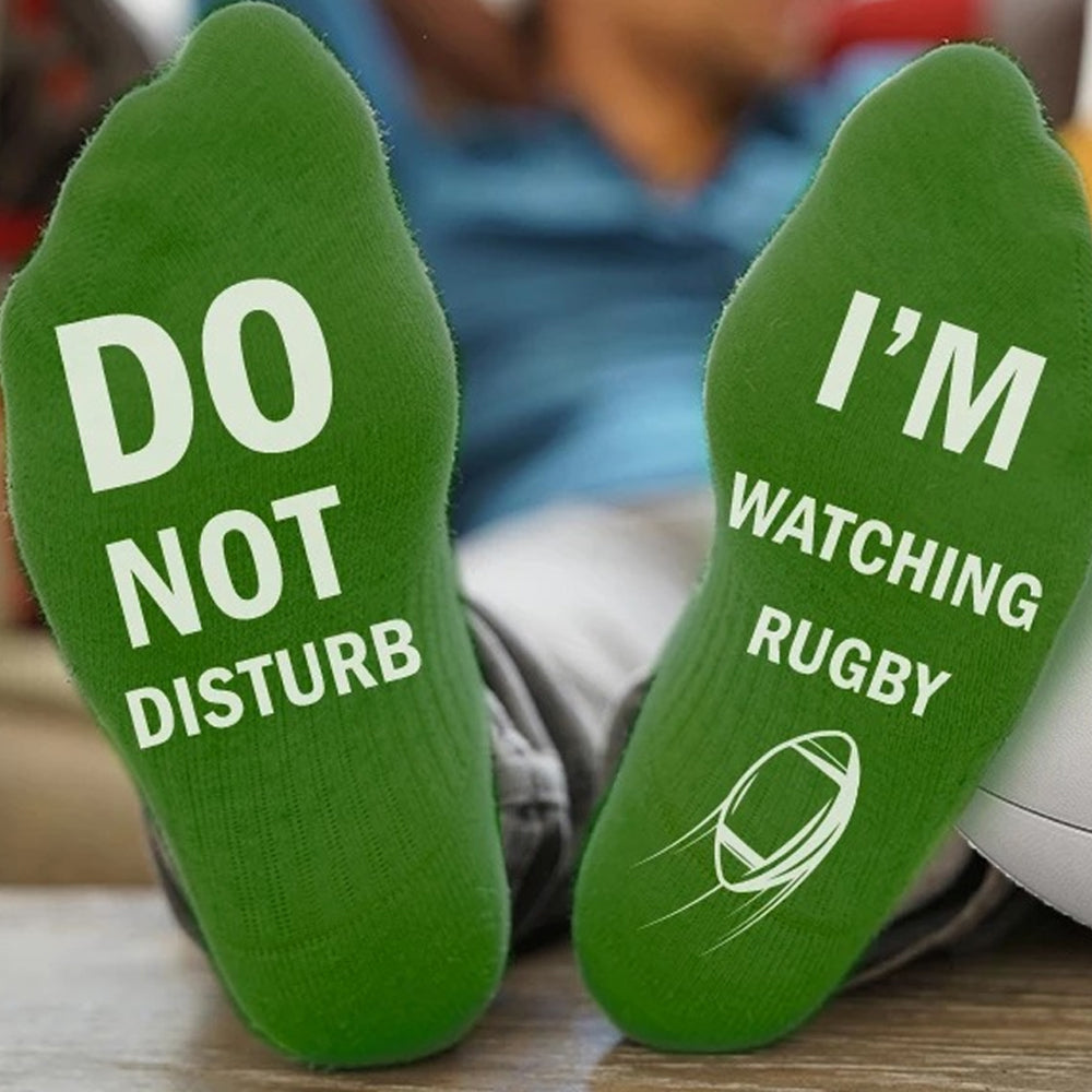 4 Pairs of I'M WATCHING Unisex RUGBY Rugby Socks for Football Lover