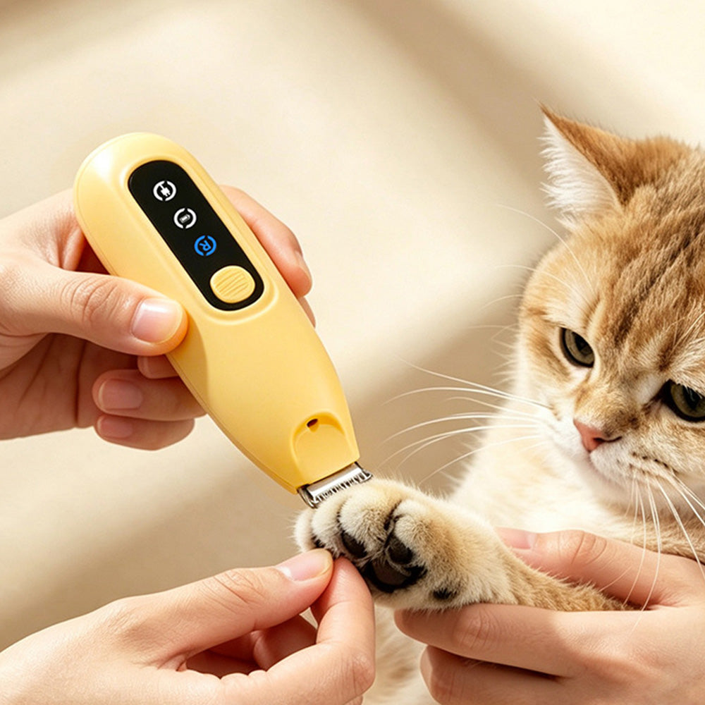 Pet Grooming Clipper Rechargeable Cat Dog Hair Trimmer with LED Light Orange