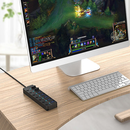 7 Port USB 3.0 Hub 5Gbps Splitter for PC Laptop Keyboard Mouse