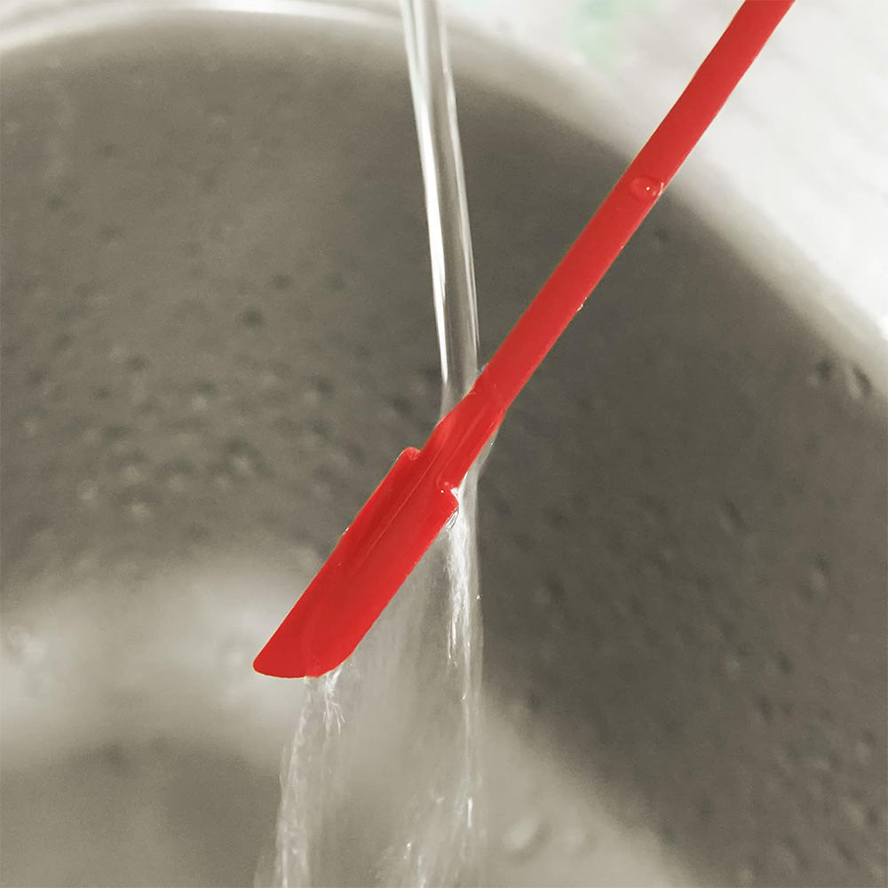 3Pcs Set Mini Silicone Spatula Reusable Cosmetics Splatula Jar Scrapers Red