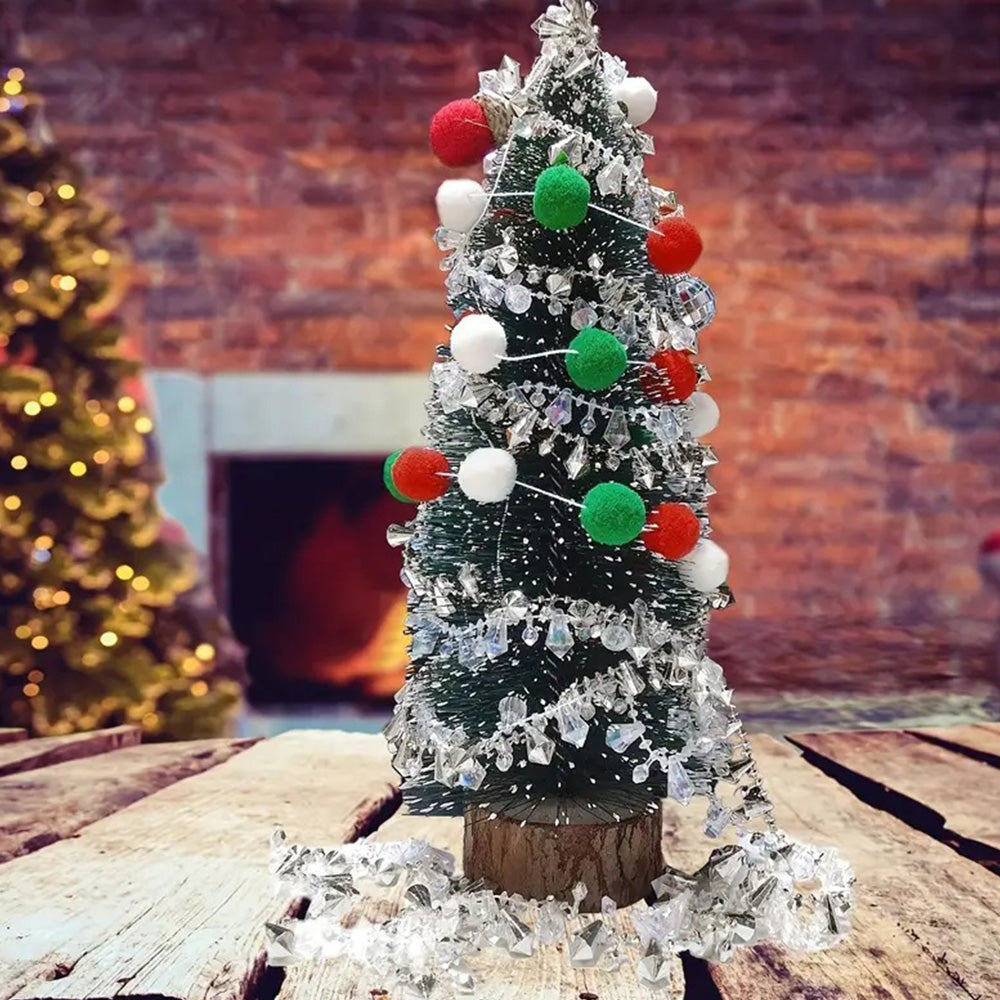 2PCS Christmas Pom Pom Garland Hanging Balls for Christmas Tree Party Decor