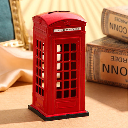 Classic Red Phone Booth Coin Bank Money Box