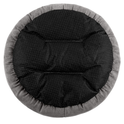 Round Washable Donut Pet Bed with Anti Slip Base - Grey