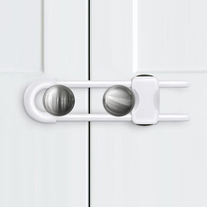 10Pcs Cabinet Locks U-Shaped Drawers Locks for Knob Handle on Door Cupboard -White