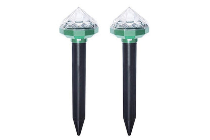 2Pcs Mole Repellent Solar Powered with Auto LED Lights for Mice Snakes Moles