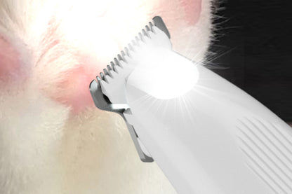 Electric Dog Paw Trimmer with LED Light Digital Display Dual Speed Pet Groomer-White