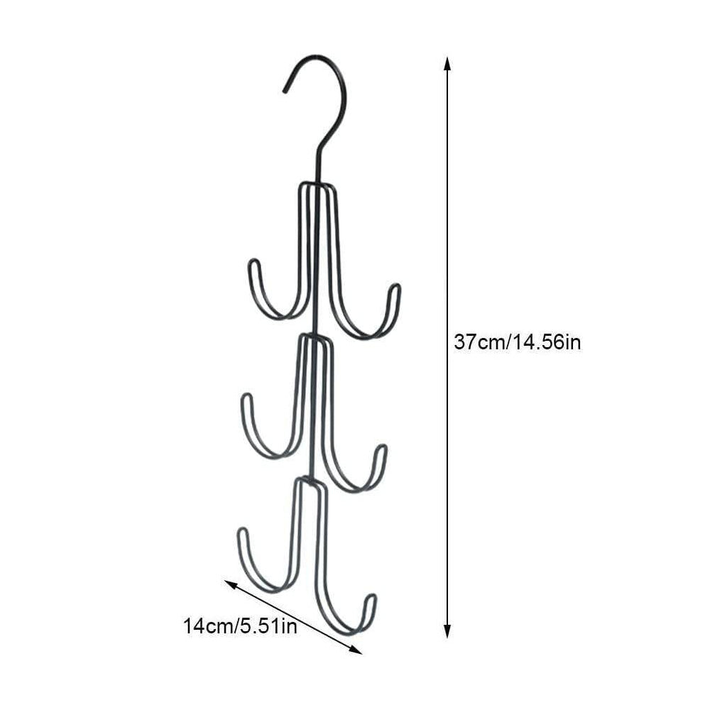 Set of 2Pcs Metal Purse Hanger Organizer for Closet Space Saving Hook Black