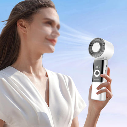 Semiconductor Cooling Handheld Fan 199 Speeds Portable Fan - White