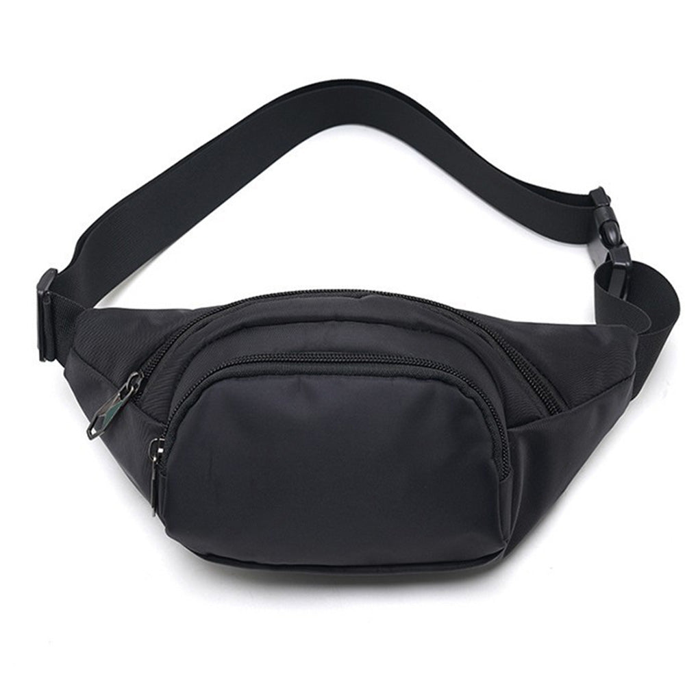 Casual Chest Bag Multi-Pocket Waist Bag for Sports Traveling Workout Black