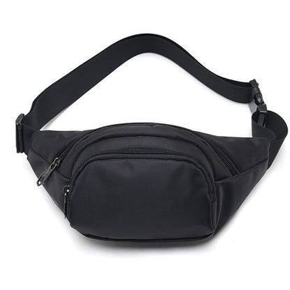 Casual Chest Bag Multi-Pocket Waist Bag for Sports Traveling Workout Black