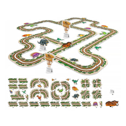 44-Piece DIY Assembling RailCar Set Puzzle Track Car Play Set RailCar Building Toys Educational Toys Green