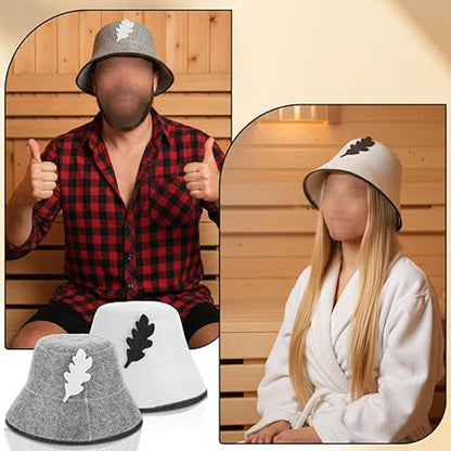 2Pcs Felt Sauna Hat