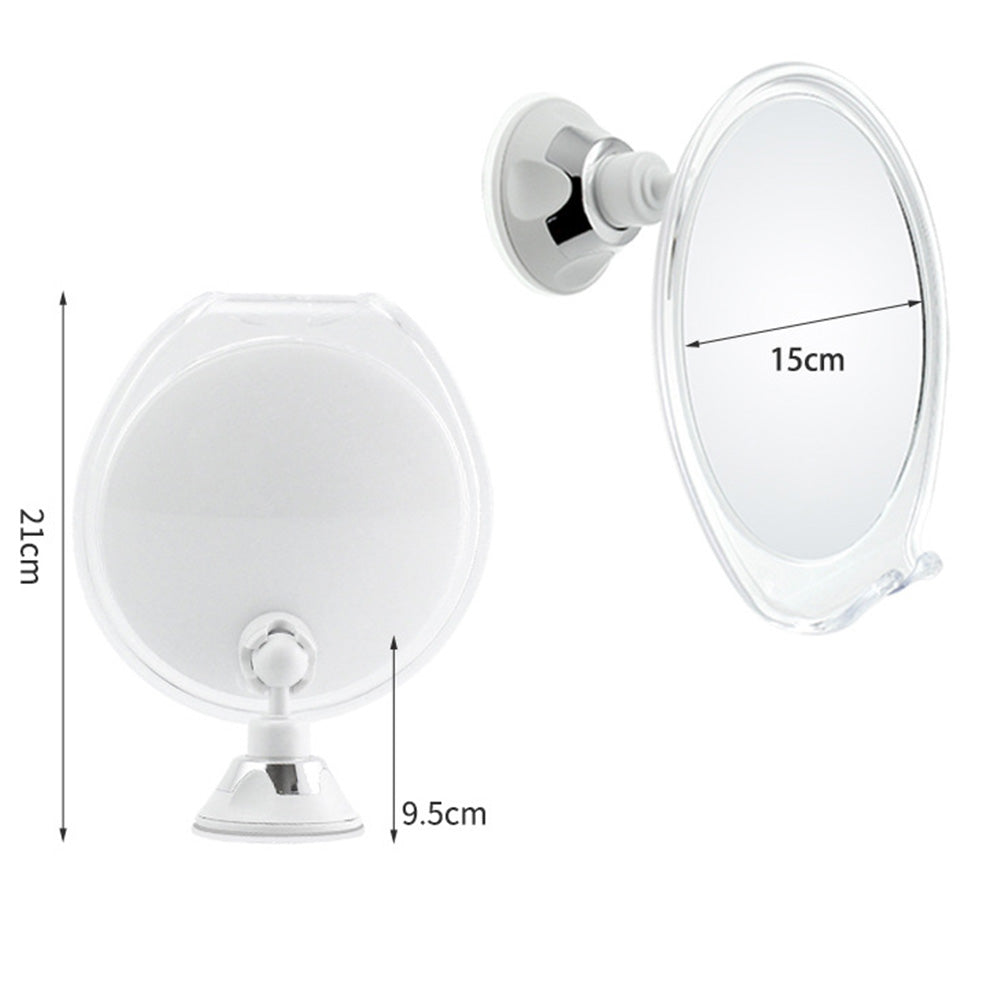 Suction Cup Fog-Free Shaving Mirror with Razor Holder No Drill