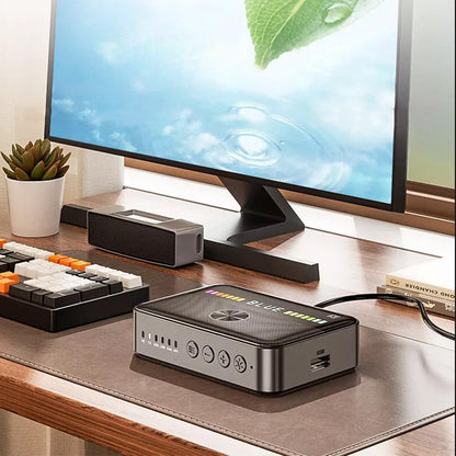 Wireless Bluetooth 5.3 Audio Transmitter Receiver 2-in-1 Audio Adapter with LED Display AUX RCA Coaxial Optical USB Input