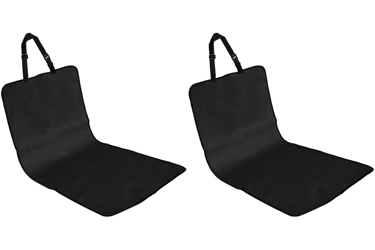 2Pcs Nonslip Waterproof Durable Car Universal Fit Interior Backseat Dog Seat Covers-Black