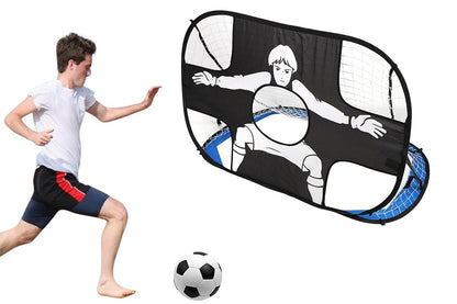 2 in 1 Kids Soccer Pop Up Goal Net Targets Soccer Goal Net Training Football Goal-Soccer Goal+ training mat