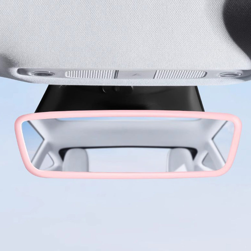 2PCS Silicone Rearview Mirror Edge Protector for Tesla Model 3/Y Pink