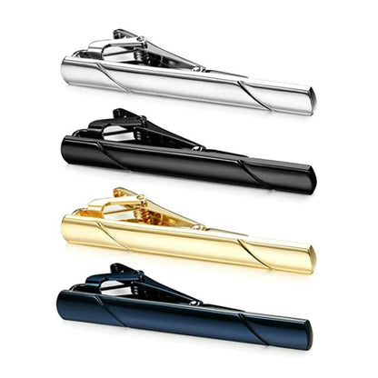 4 Piece Tie Clips for Men Metal Tie Pins with Storage Box