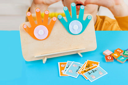 2Pcs Wooden Educational Math Manipulatives Montessori Toys For Kids Math Game Number Blocks