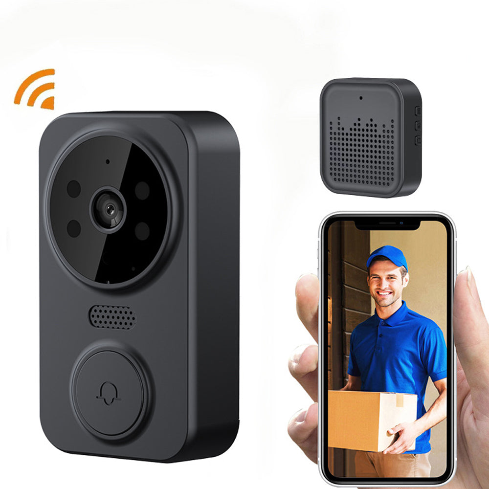 Smart WiFi Video Doorbell Wireless Security Doorbell with HD Night Vision Black
