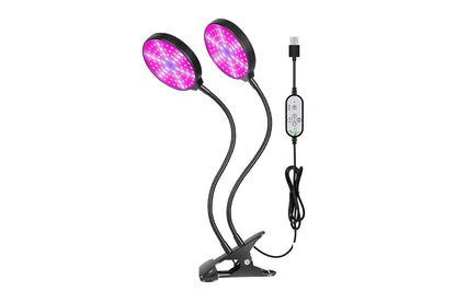 Indoor Plants LED Grow Lights Suitable Greenhouse Flowers Veg Succulents Potted Growth-Dual Heads