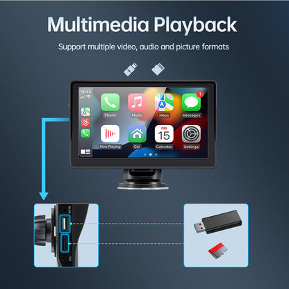 7-Inch Portable Wireless CarPlay Smart Display with AHD Camera